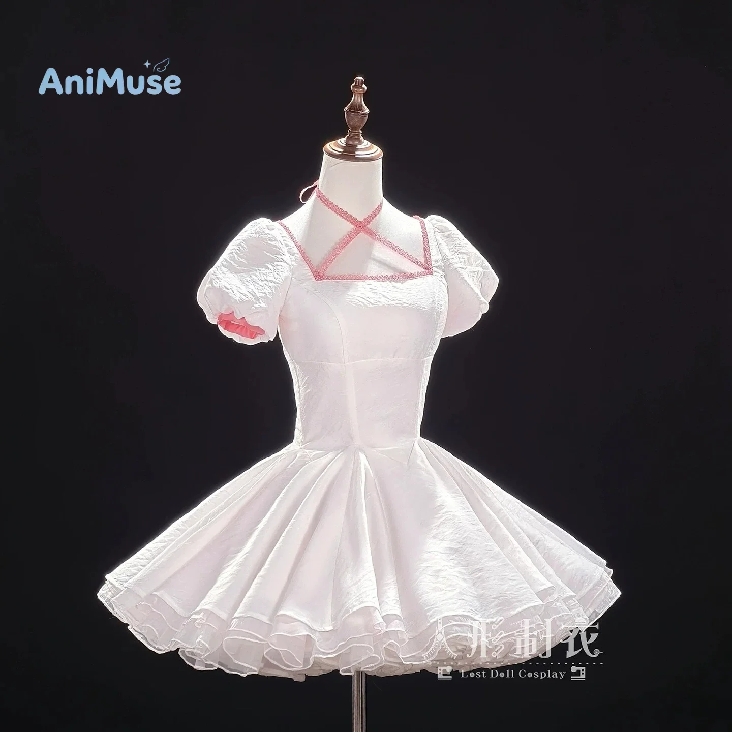 Disfraz de Chobits Chi, vestido rosa y blanco, conjunto completo, vestido informal diario, ropa para juegos de rol de Halloween, AniMuse