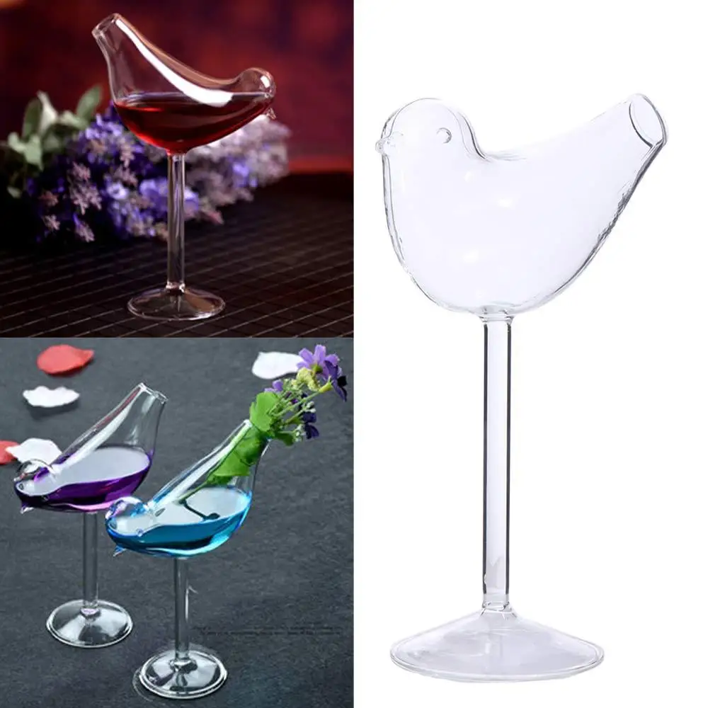 Copa creativa con forma de pájaro para gastronomía Molecular, copa de jugo, vaso de cristal transparente para cóctel, copas de vino de 150ML para el hogar