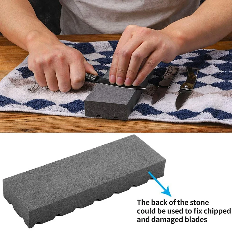 Dual Grit Coarse/Fine Flattening Stone Set - Two Sharpening Stones Flattener - Whetstone Fixer With Grooves