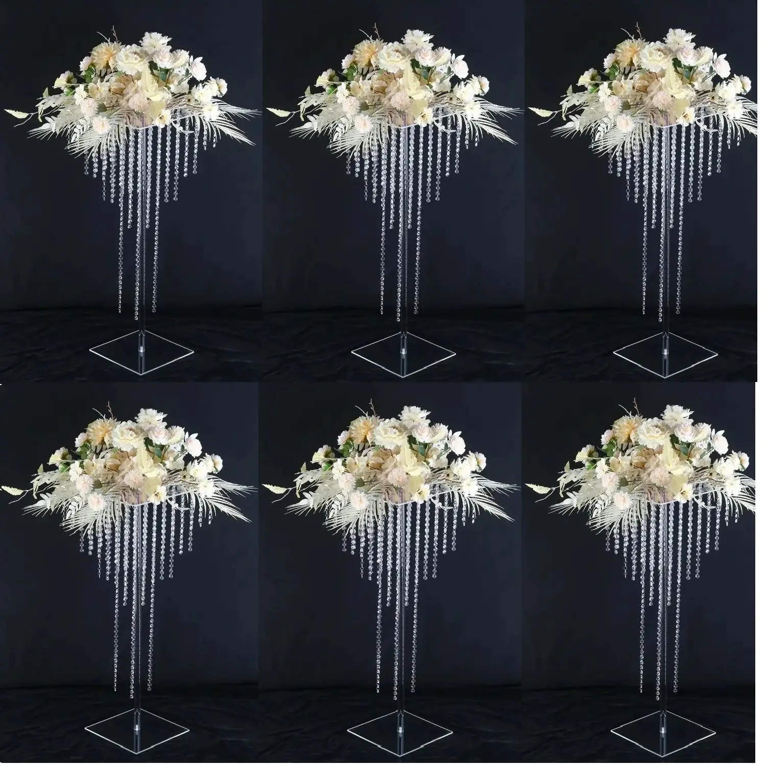 

1/4/10Pcs Wedding Props Acrylic Bead Curtains Flower Racks Party Dining Table Decorations Wedding Site Decoration Supplies