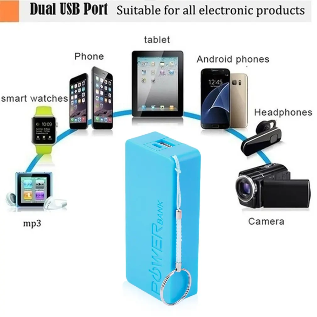 5600mAh 5V USB DIY Power Fall Tragbare Externe 2X18650 Batterie Lagerung Box Power Bank Fall Box Shell Für handys