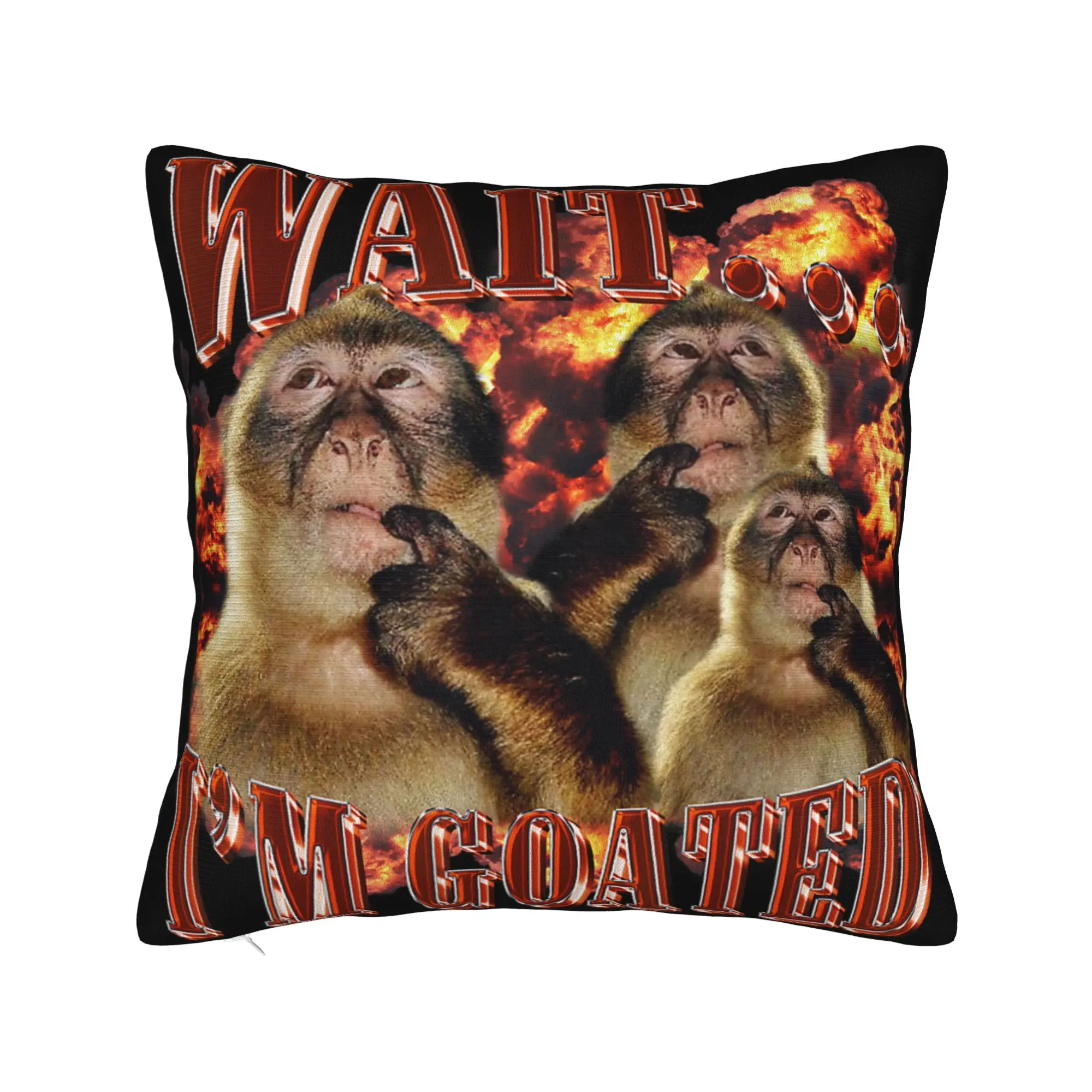 Thinking Monkey Meme  Pillowcases Merchandise Soft Cushion Cover Decorations  Pillow Case Cover Home Multi-Size
