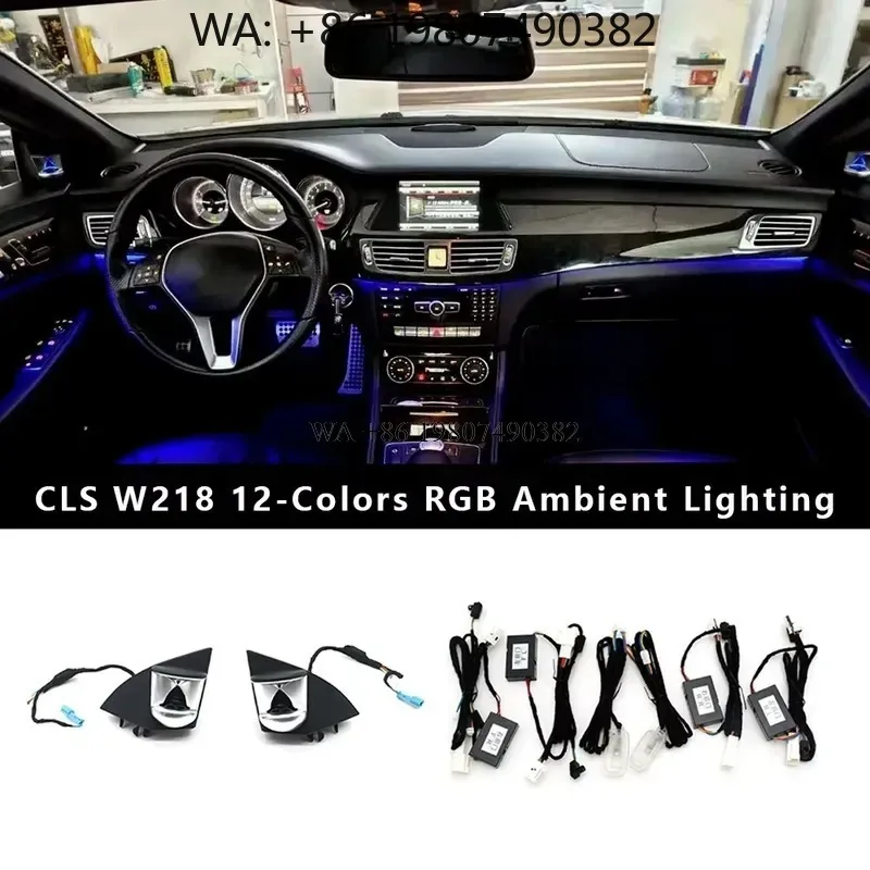 wmwmnu Upgrade 3 to 12 Color W218 Speaker Tweeter Ambient Light for CLS Class 2012-2017 W166 W292 OEM Atmosphere