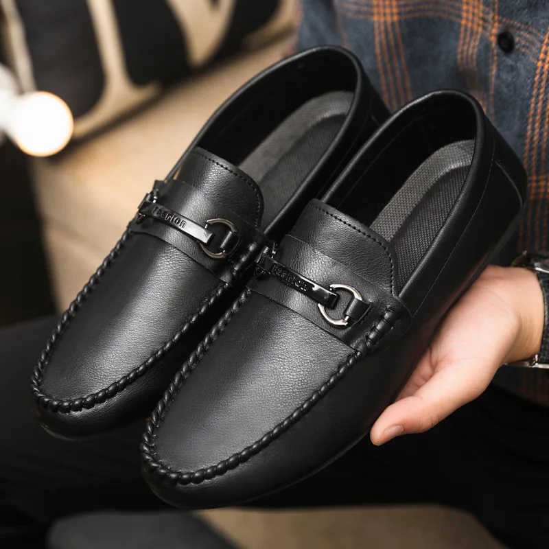 Spring European and American casual trendy Doudou men's lazy shoes cover feet one pedal large size