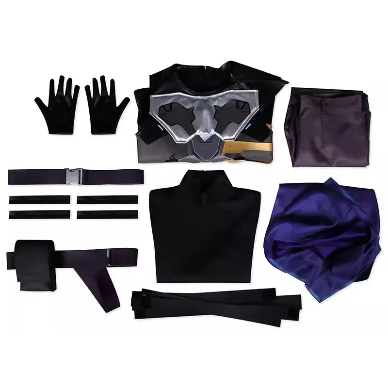 게임 Valorant 코스프레 Omen 코스프레 망토 장갑 전투복 성인 의상 남성 롤 플레잉 의상 남성 할로윈 파티 맞춤