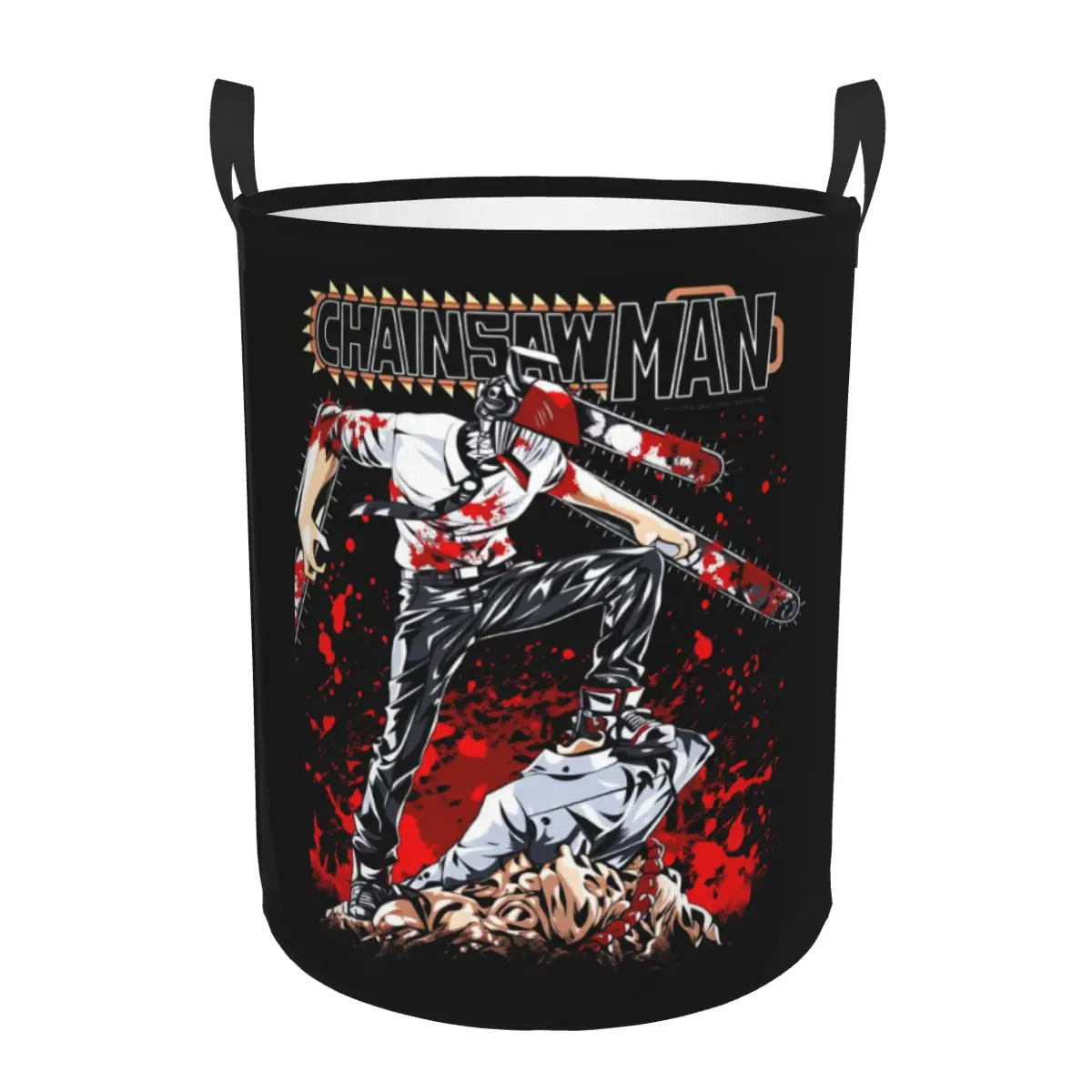 

Denji Chainsaw Man Laundry Basket Collapsible Manga Anime Clothing Hamper Bathroom Organizer Storage Bins