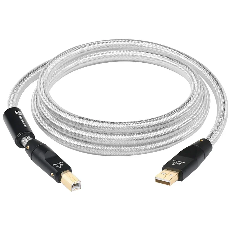 HiFi USBオーディオケーブル 高品質銅銀メッキ タイプA to タイプB C-B C-C データデジタルケーブル 携帯電話DAC用