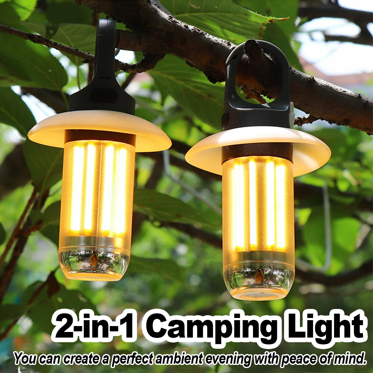 Usb Rechargeable Led Camping Light Keychain Emergency Flashlight Outdoor Fixtures Multifunctional Work Waterproof Post Lantern
