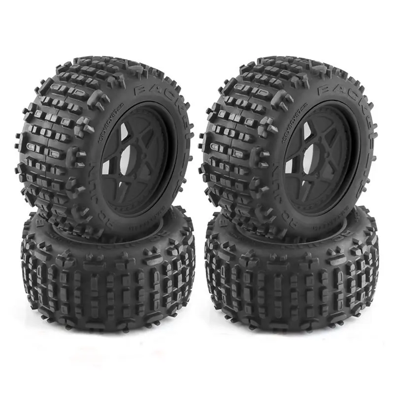 YSUN-4Pc 152Mm 1/8 1/10 For Monster Truck Tire With 12Mm 14Mm 17Mm Wheel Hex For TRAXXAS Sledge E-Revo ARRMA KRATON Outcast RC C