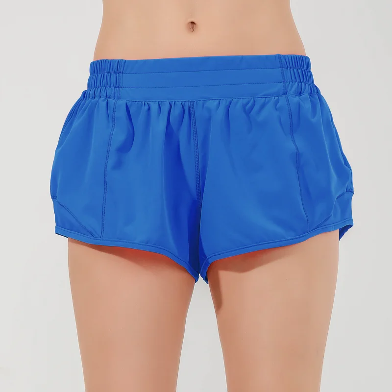 Fitness Sport Shorts Gym Woman Hotty Low Waist Quick Drying Run Short With Pocket Reflective Strip Yoga Wear Workout Clothing