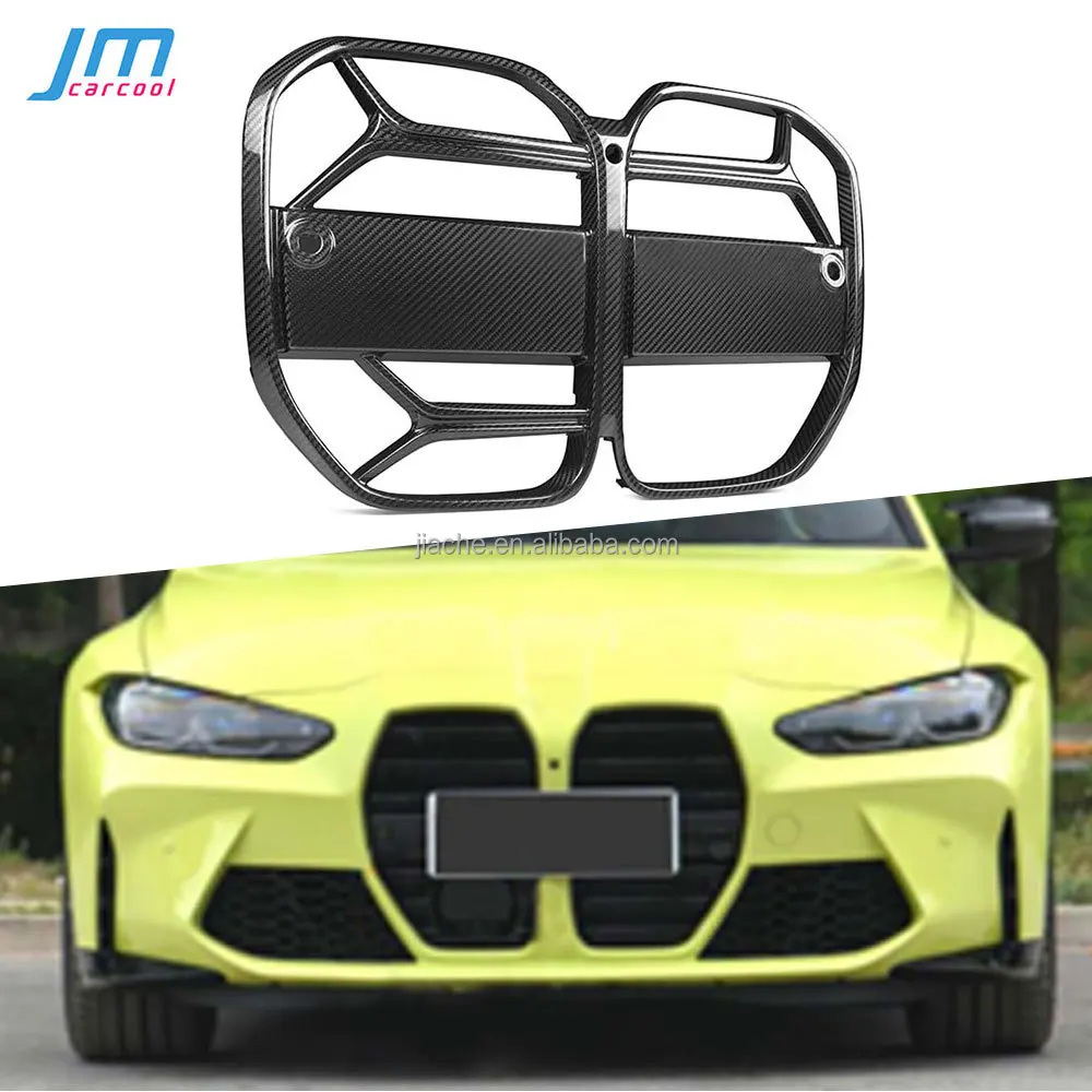 

Dry Carbon Fiber Front Bumper Grill Mesh Grille Frame Covers With ACC For BMW G22 G23 Coupe 2021 + FRP Front Grill Car Styling