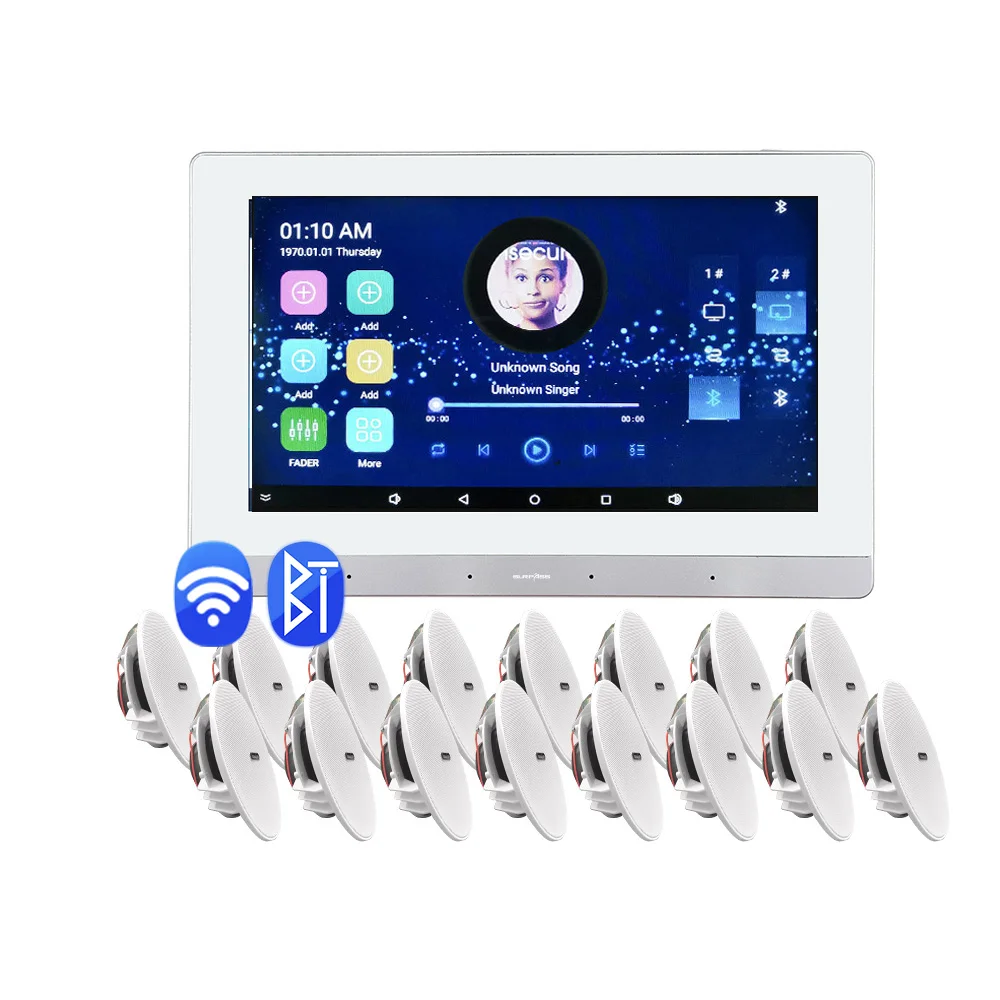 Multi Room 2 Zones for Audio Sound System BT Smart Mobile Control WiFi Wall Amplifier