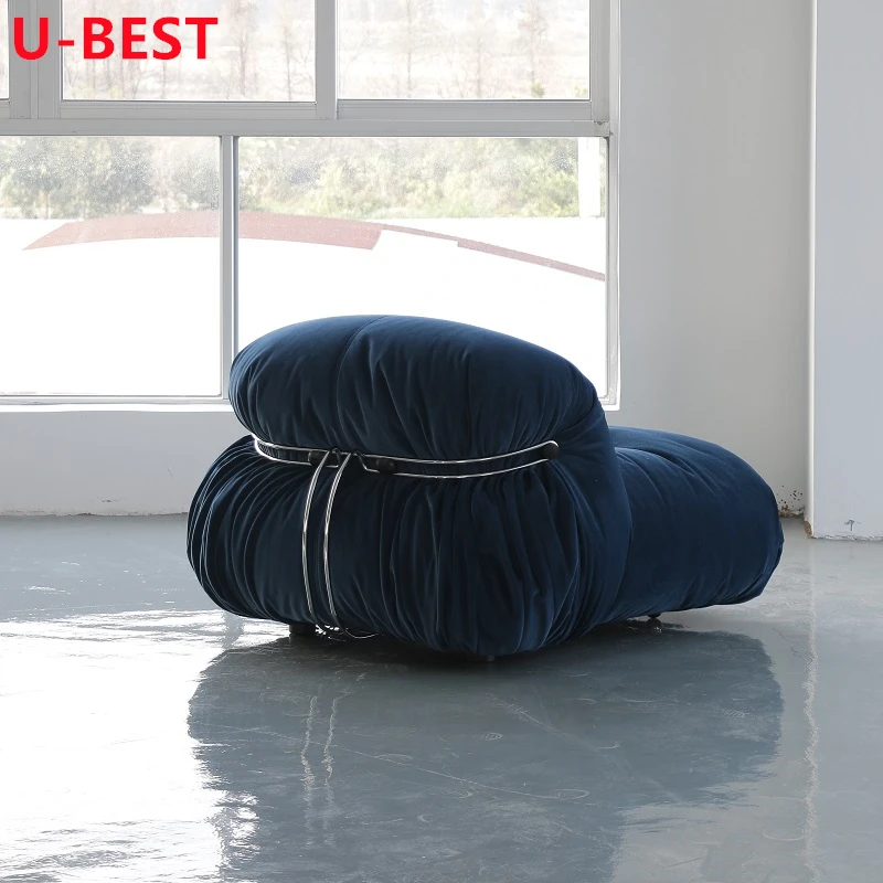 U-BEST Vintage Design Living Room Furniture Single Seater Lounge Chair Lazy Hippo Sofa Recliner Designer Occasional Soriana Sofa