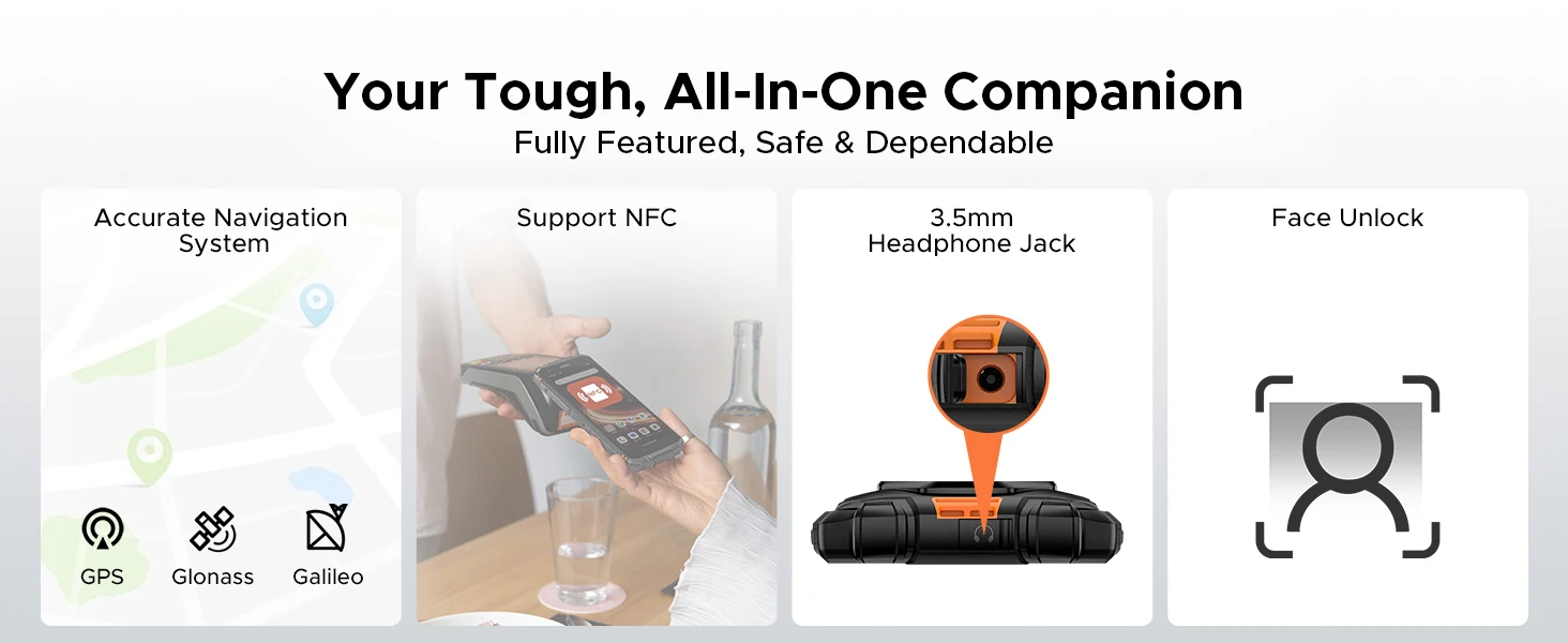 DOOGEE 5.5" Fire 3 Rugged Phone 12GB RAM(3+9) 64GB ROM 8350mAh Battery Android 16 Widevine L1 Google Pay Support Smart Phone NFC