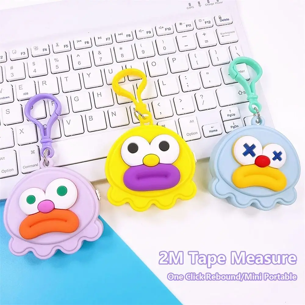 Regla de pata de gato portátil de 2M de longitud, cuero suave, rebote con un clic, cinta métrica de 2M, diseño de boca grande, regla de sastre para ropa, uso doméstico