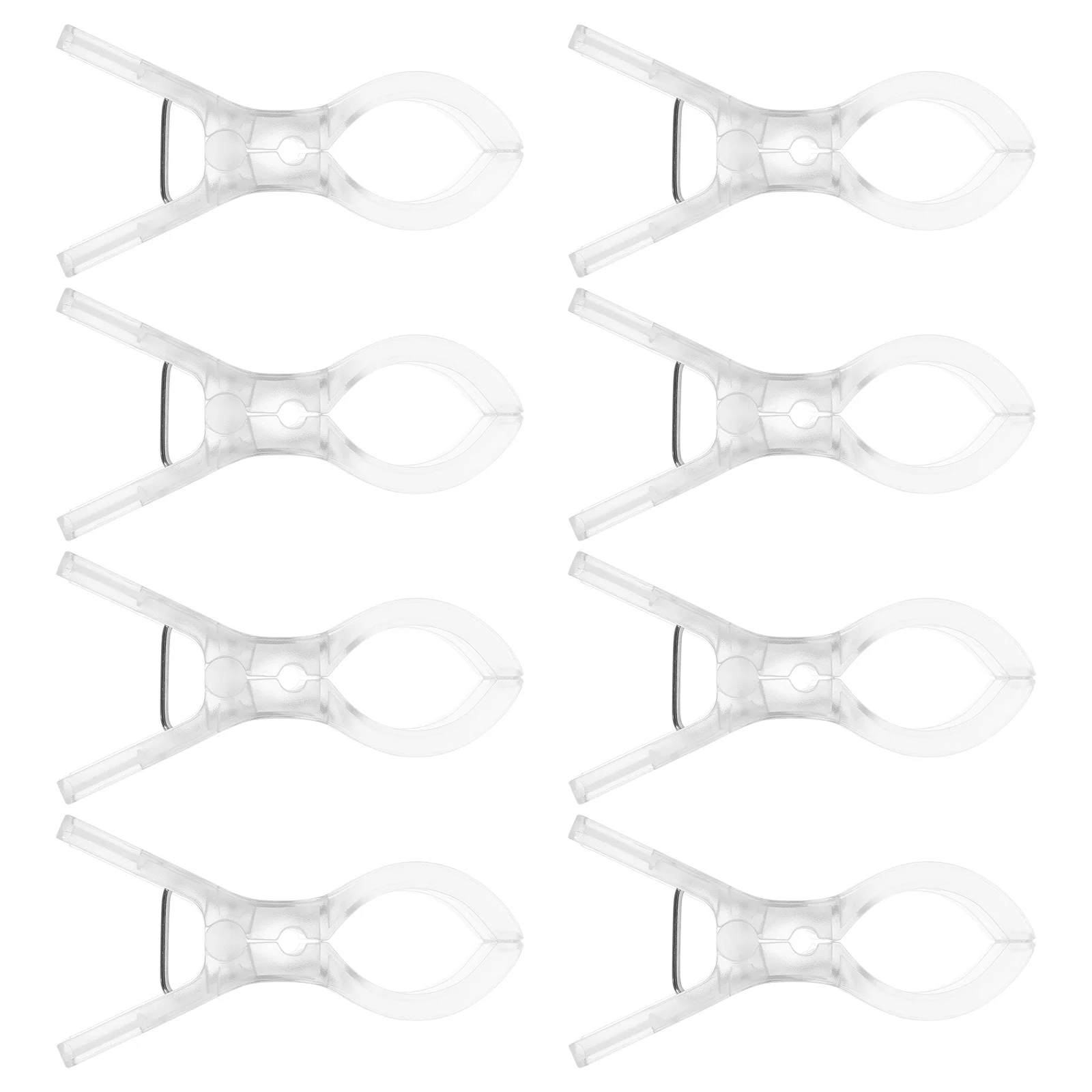 

8Pcs Windproof Clothes Clips Double Thickness Plastic Beach Towel Clamp Jumbo Size Clear White for Quilts Duvets Clothes Hangers