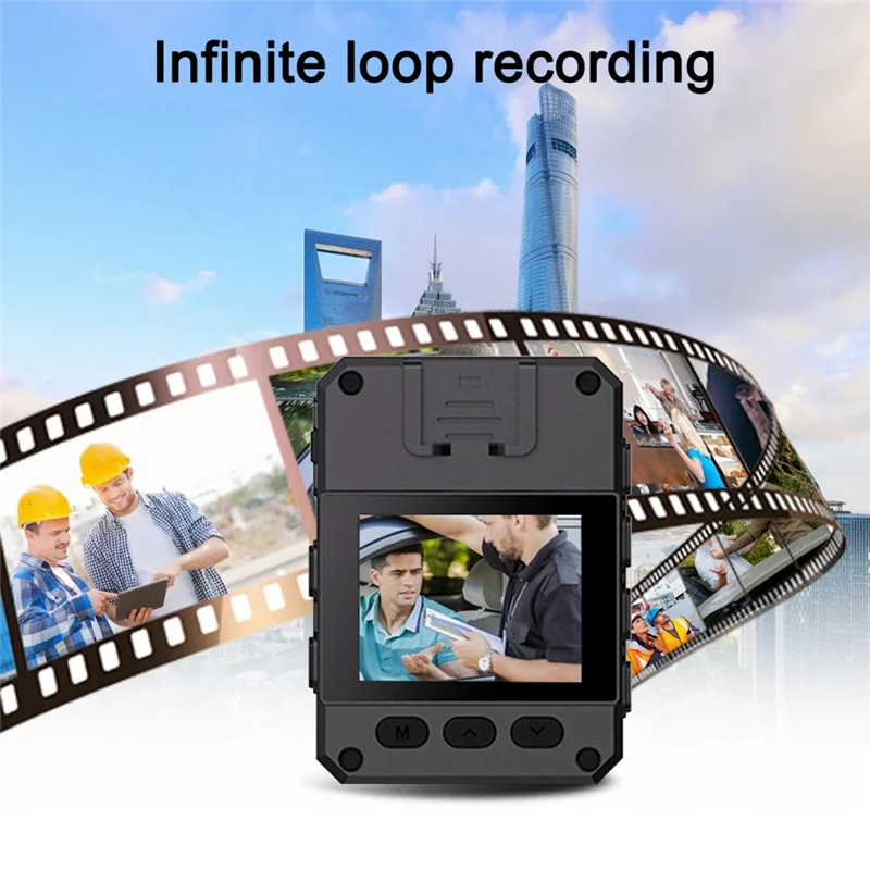 M18K-HD Mini Camera Police Recorder 32GB Memory Card HD IPS Screen Body Worn Camera, Wearable Portable Design