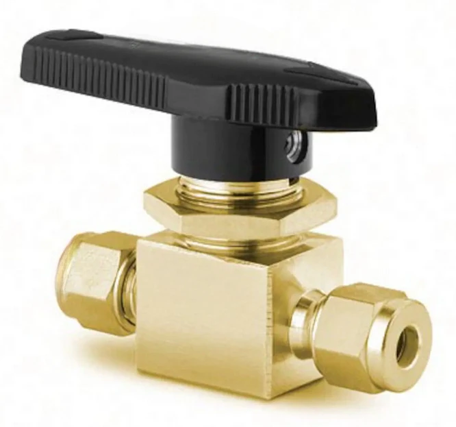 B-43S6MM Brass Ball Valve 1-piece 40 Series 1.4 Cv, 6mm Tube Fitting