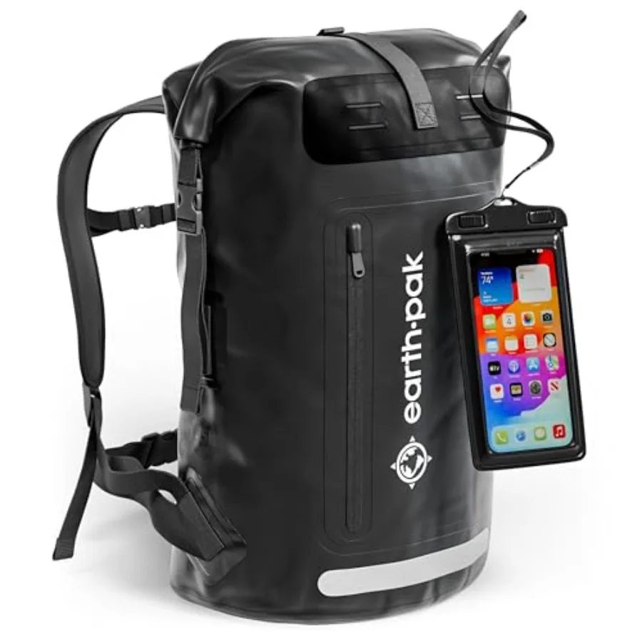 

Waterproof Backpack - Heavy Duty Hiking Backpack - Roll-Top Closure Bag - Cushioned Dry Bag Waterproof Phone Case