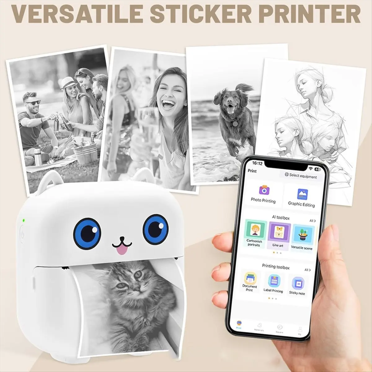 

*BAAY Портативный Bluetooth термобесчернильный принтер для изготовления этикеток Мини-принтер для наклеек