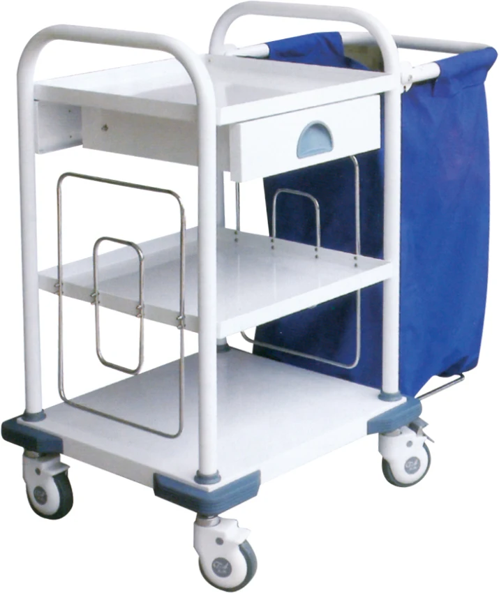Performance Steel Hospital Furniture Silent and Anti-collision Hospital Medical Trolley and Waste Cart