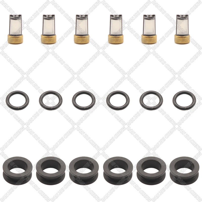 

6set For Toyota Tercel 1.5 Paseo 1995-1999 23209-11110 23250-11110 Fuel Injector Service Repair Kit Filters Orings Seal Grommets