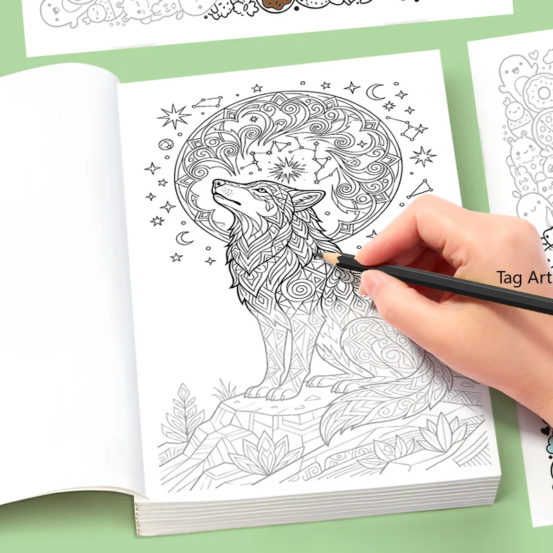 

A Casual and Relaxing Adult Graffiti Hand Drawn Book, A Line Drawing Copy Drawing Book, 8.27x5.51 Inch, 24 Pages, Suit As Gift