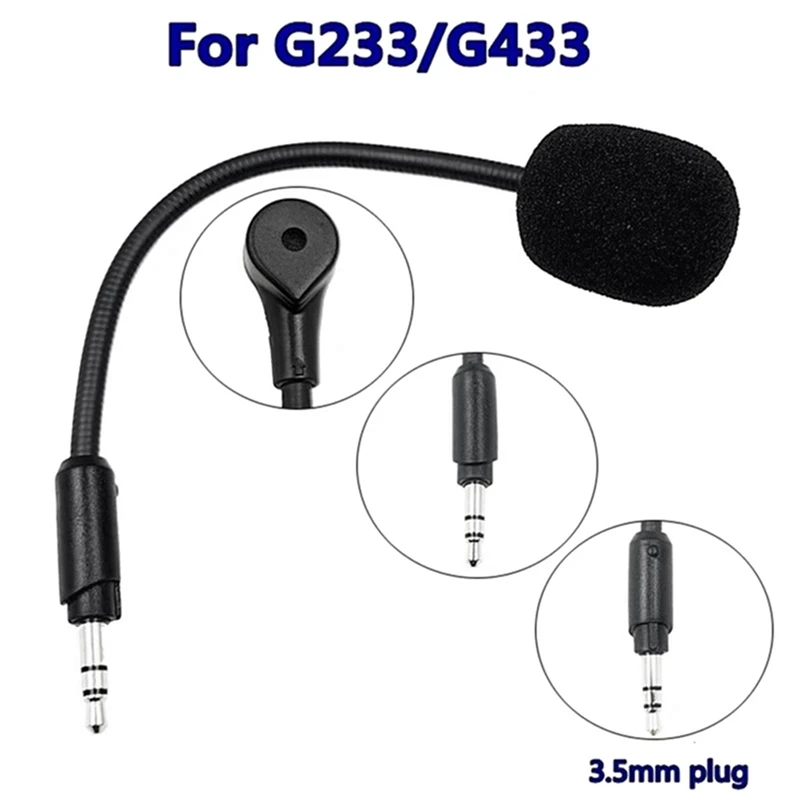 Zamienny mikrofon 3,5 mm Studio stereo dla Logitech G233 G433 e-sportowy zestaw słuchawkowy do gier słuchawki do gier Mic