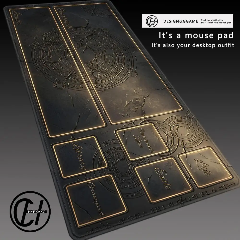 Ancient Rune Stone Carvings Mouse Pad MTG&TCG Tabletop Game Mat Magic Party Playmat Durable Rubber Games Offices Desk Mats