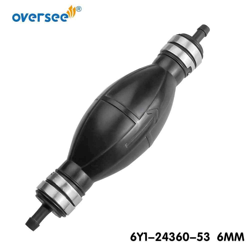 

Oversee 6Y1-24360 Fuel Primer Bulb Pump For Yamaha Outboard Motor Parsun Hidea Seapro HDX Engine 6YL-24360 25HP - 90HP 1/4" 6MM