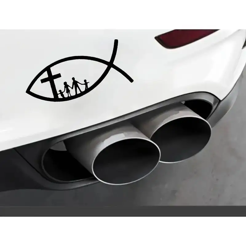 

Car Sticker Motorcycle PVC Decals Christian Fish Jesus Family Cross Church Decorative Stickers Creative Decor Accessories