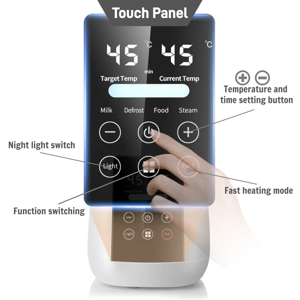6In1 Baby Bottle Breast Milk Warmer Sterilizer Multifuntion Breast Milk & Food Heater Accurate Temperature Control Anti-dry