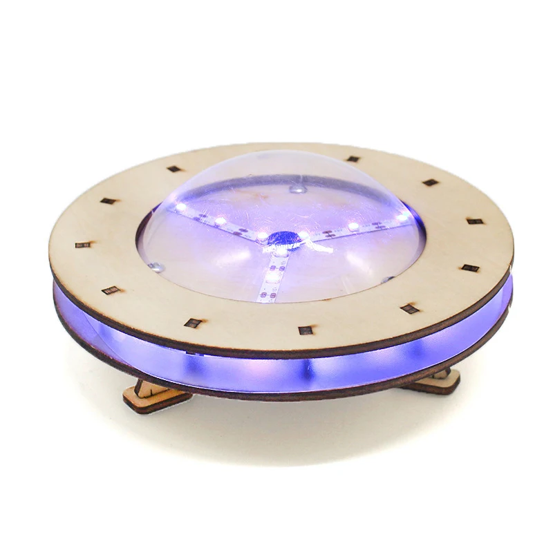 Blue Light UFO Kids Science Toy Technology Physics Teaching Aids DIY Spaceship Learning Educational Toys for Children