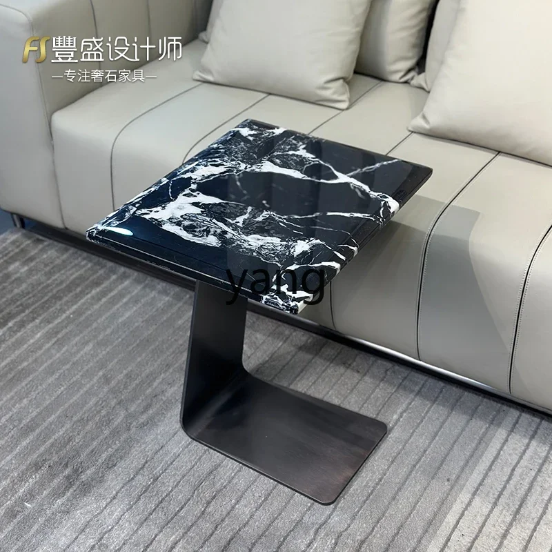 LMM Italian light luxury living room natural marble edge few minimalist bedside corner few small coffee table