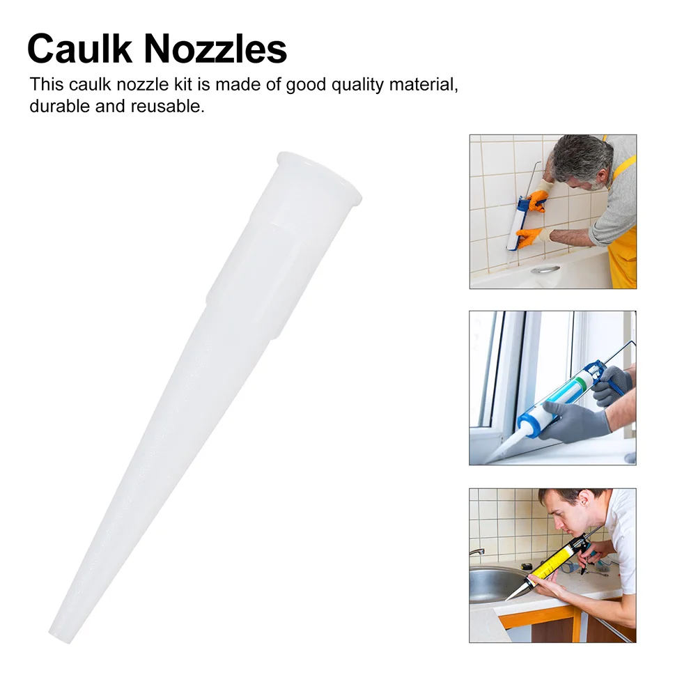 30 Pcs Silicon Sealant Pointed Caulk Connecting Nozzle Silicone Nozzles Glue Tube Caulking Device Accessories Durable