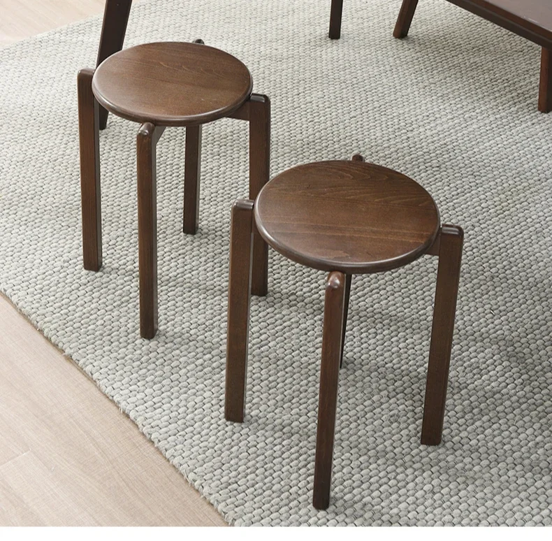 

All solid wood round stool household high board modern simple fashion creative wood