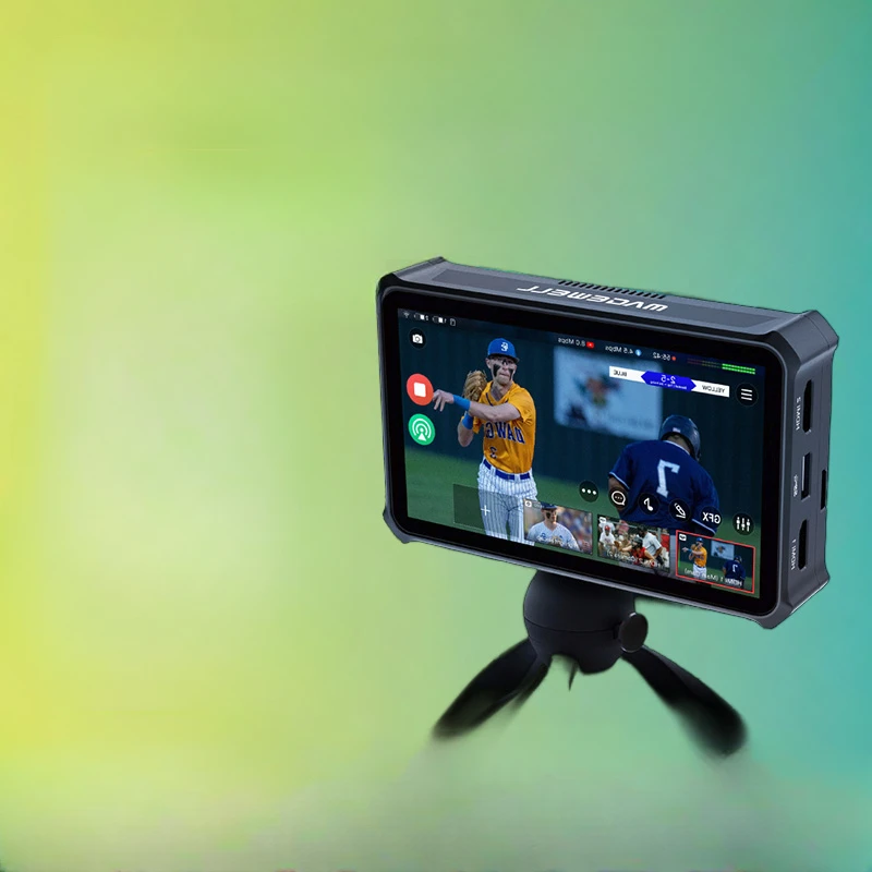 

Mini portable direct, broadcaster, and streaming all-in-one machine, multi-camera on-site production and