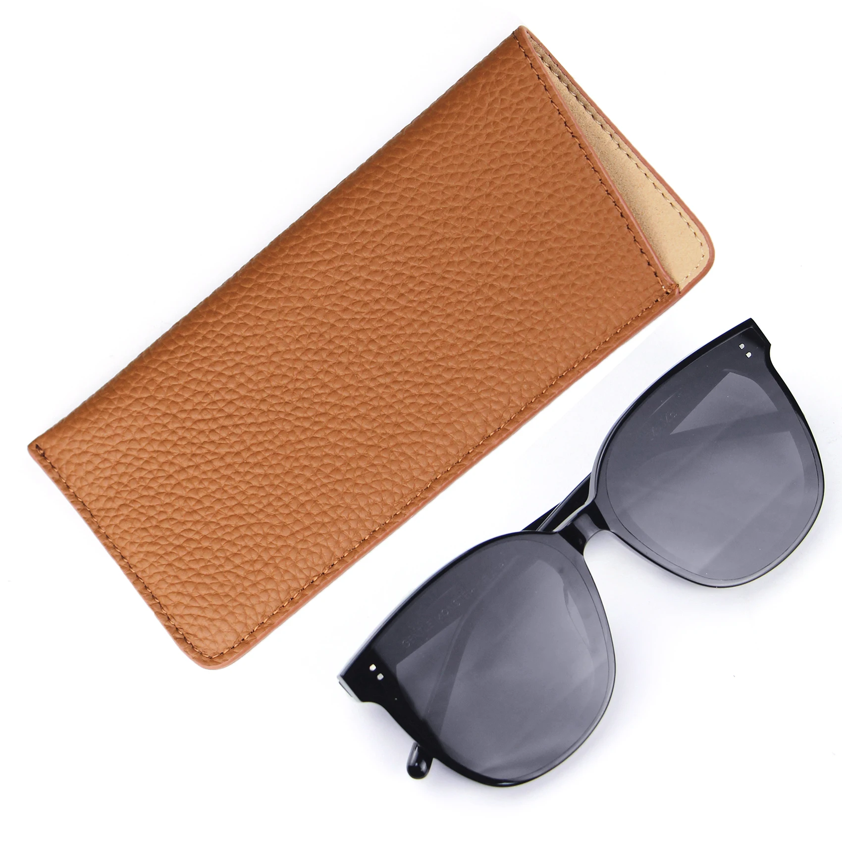 

Premium Litchi Leather Glasses Case & Sunglasses Pouch Eyeglass Case Birthday Gifts-Various Colors Customizable Eyeglass Case