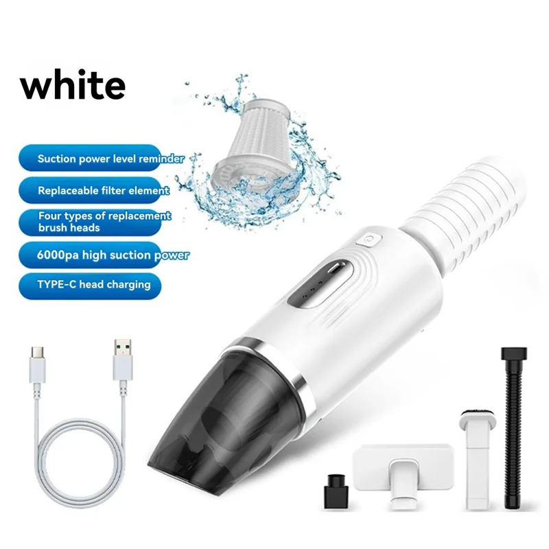 B59B-Car Vacuum Cleaner, Large Suction Household Wireless Handheld High-Power Blowing And Suction Desktop Dust Collector