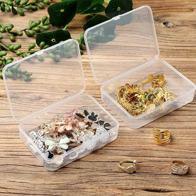 50 transparente Aufbewahrungsboxen für Kunst- und Handwerksteile, kleines Zubehör, staubdicht, langlebig, starker Schmuckaufbewahrungsbehälter – Detail 10
