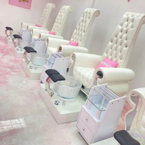 

New Design Used Luxury Spa Massage Nails Modern Bowl with Drainage Pedicure Chair For Sale