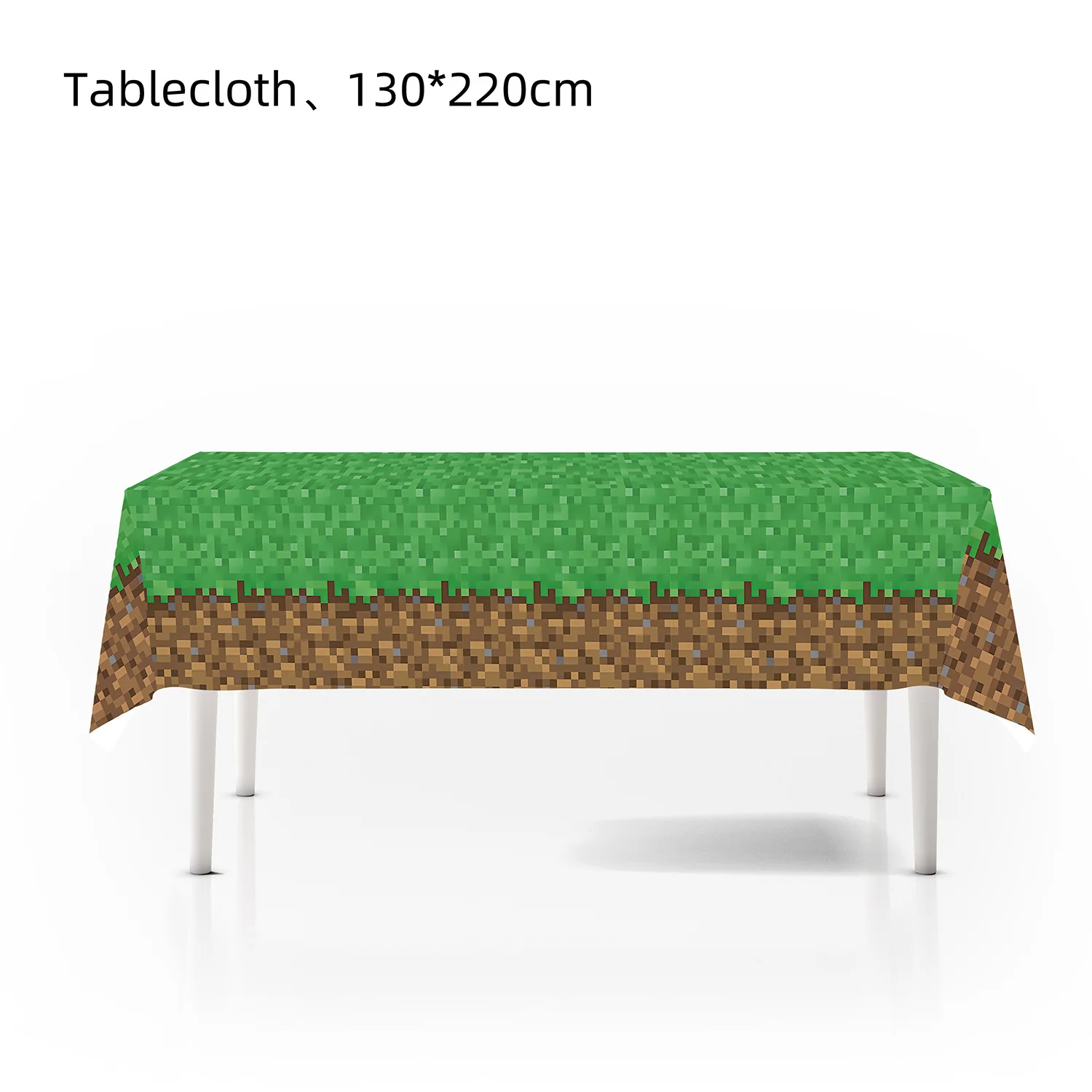 Mantel de pastizales verdes con estampado completo de gran tamaño, decoración para fiesta de cumpleaños, cubierta de mesa temática de juego, decoración para fiesta de favores, 1 Uds.