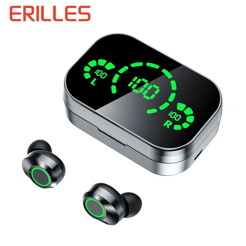 

ERILLES High Quality Wireless Headphones Blutooth YD03 TWS Digital Power Display Gaming Headset With Microphone Air Pods Sport