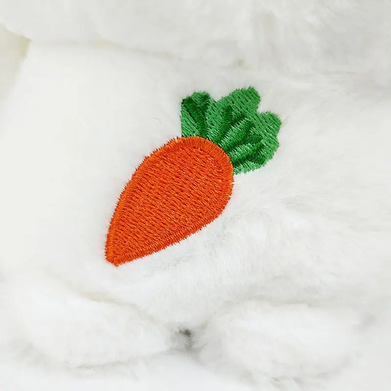 Juguete de peluche de conejo, bordado de zanahoria, diseño educativo, peluches bonitos, productos periféricos interactivos