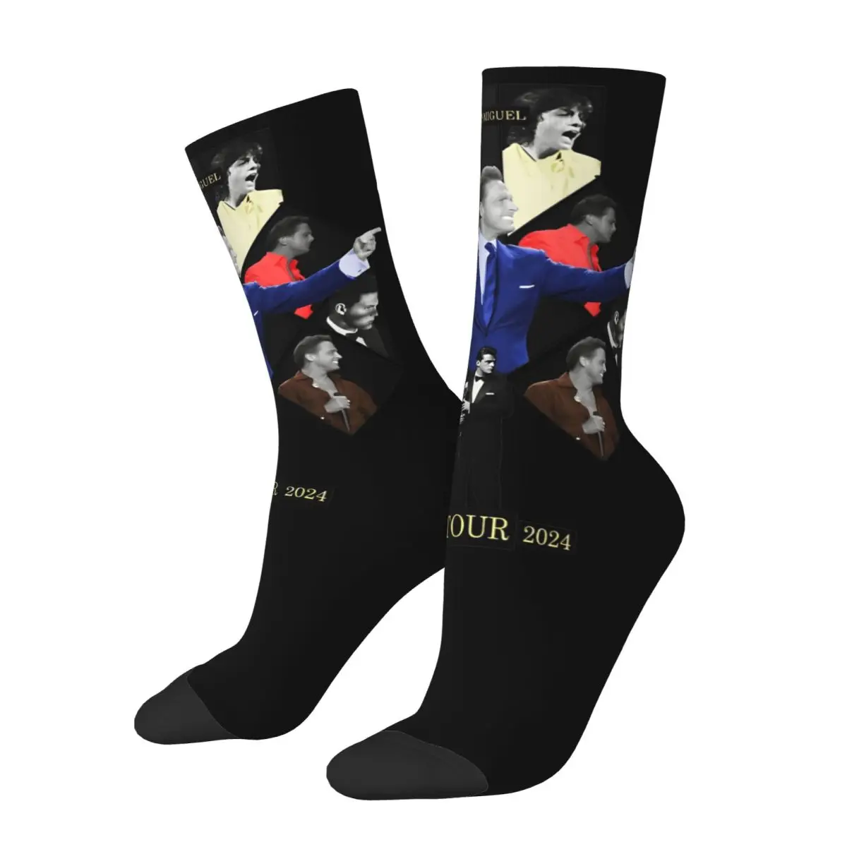 Men Socks Luis Miguel Tour 2024 Stockings Winter Modern Medium Soft Socks Design Outdoor Anti Sweat Socks