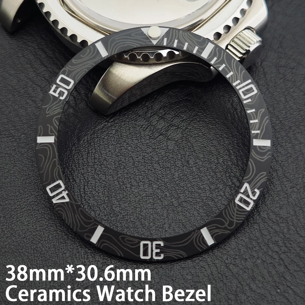 38mm*30.6mm Schräger Keramik-Uhrenlünette Uhrengehäuse Ersatz-Zubehör Taucher GMT Imitations-Kohlefaser-Textur Ring Uhren Herren – Detail 11
