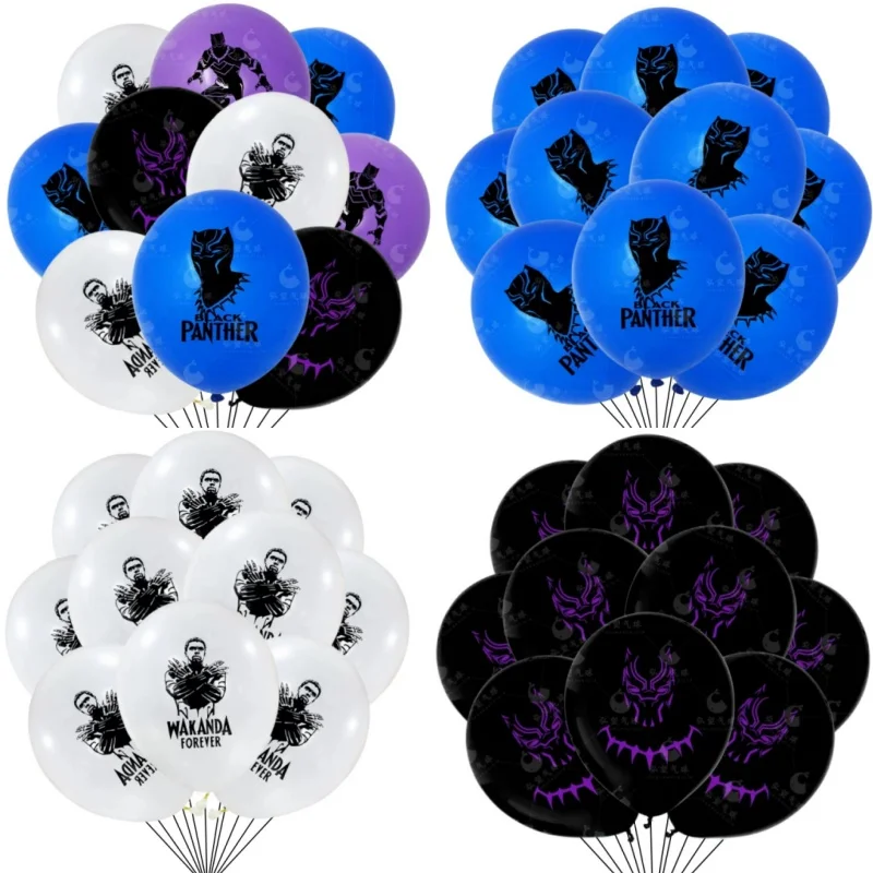 

10/30pcs Black Panther Balloons Birthday Party Decoration Children's Superhero Cartoon Print Latex Balloon Set Baby Shower Toys