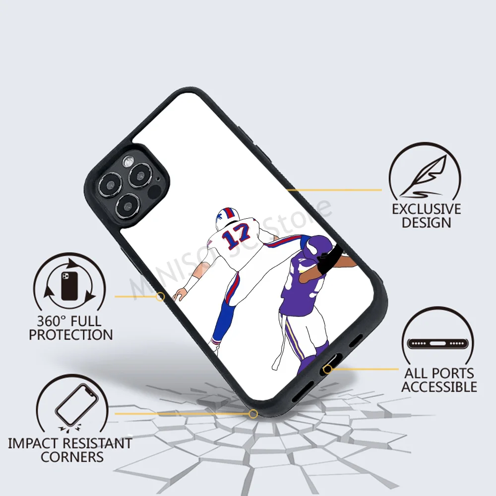 Buffalo Bills Josh Allen Hurdle Phone Case Strong Magnetic per IPhone 15 14 13 Pro Max 11 12 Mini per Magsafe