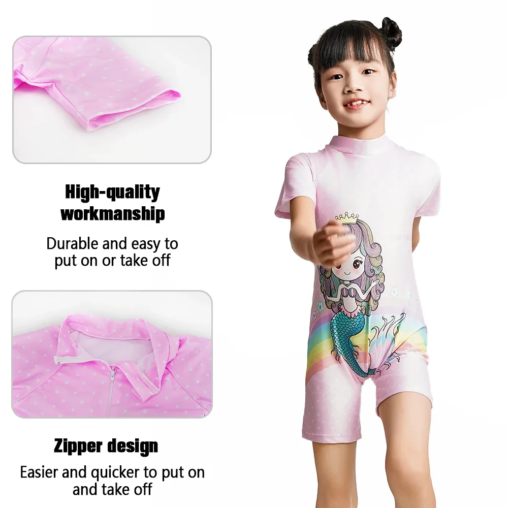 2024 New Cute Cartoon Swimwear Girls Children One-piece suit Kids Swimming Costume  Protection Light Breathable Swimming Set