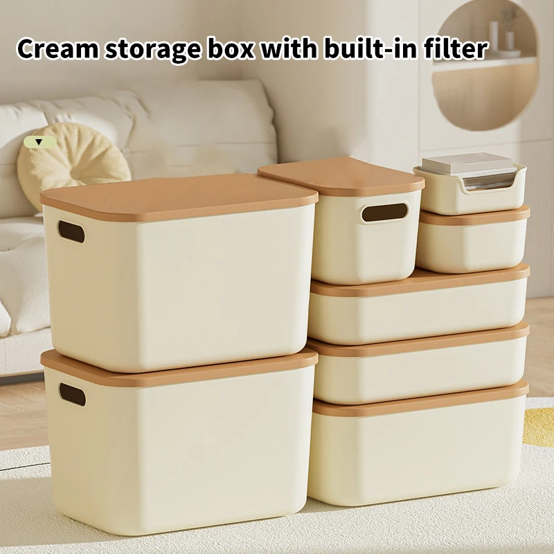 Desk Sundries Storage Box With Lid Wardrobe Clothes Drawer Plastic Storage Basket Container Organizer For Cosmetics Small Things